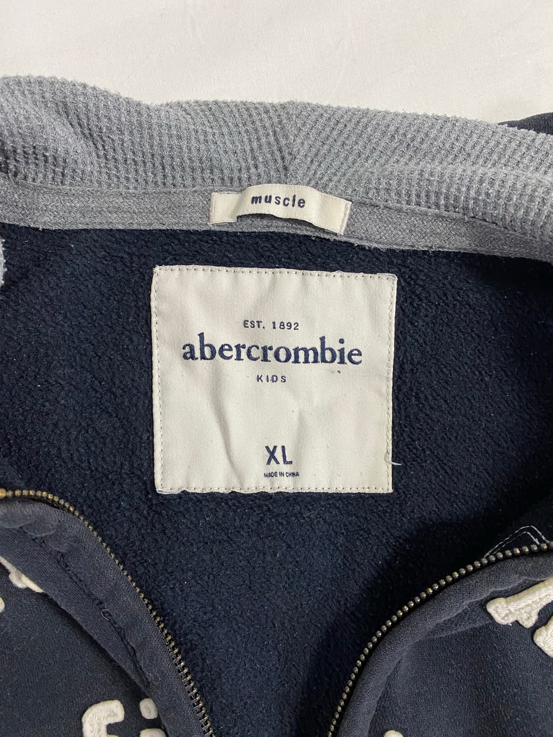 아베크롬비 딥네이비 후드집업 키즈 XL <564> 상품이미지4