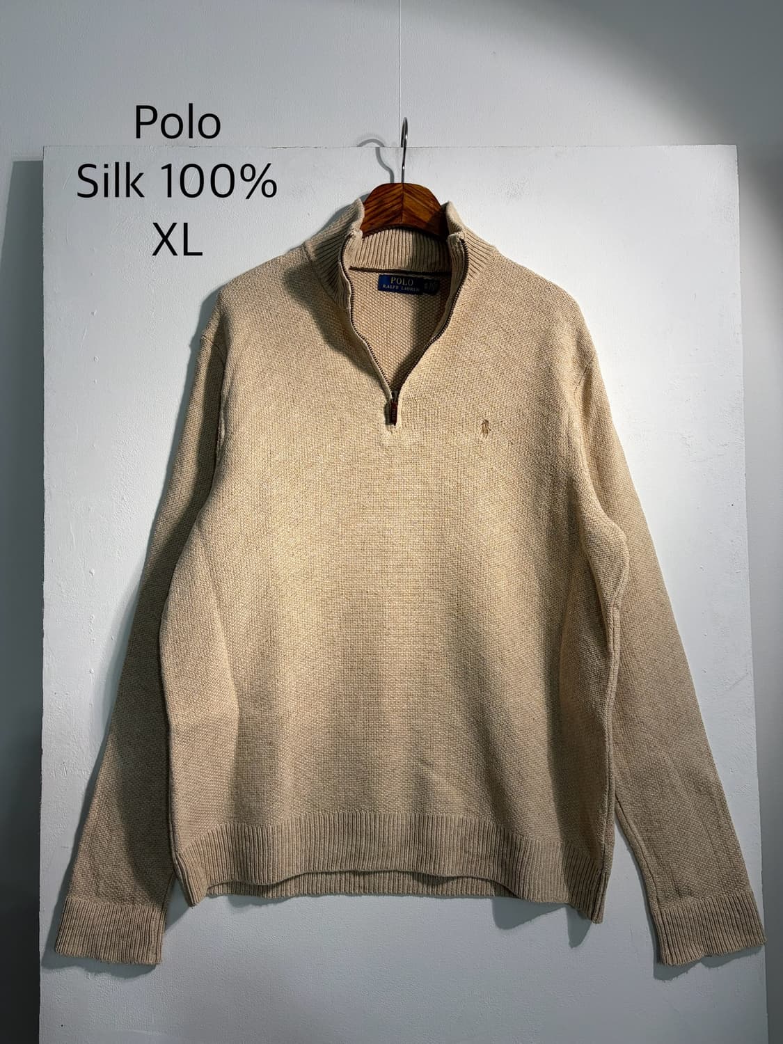 Polo 폴로 랄프로렌 silk 100% 반집업 니트 XL 상품이미지1