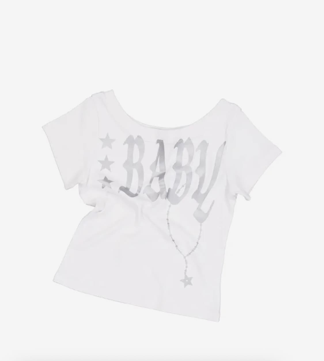 셋업이엑스이 BABY WIDE NECK TOP 화이트 상품이미지2