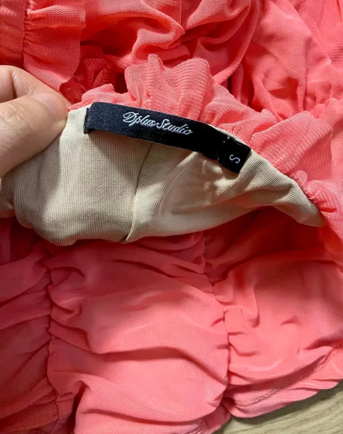 살몬 핑크 셔링 원피스 상품이미지10