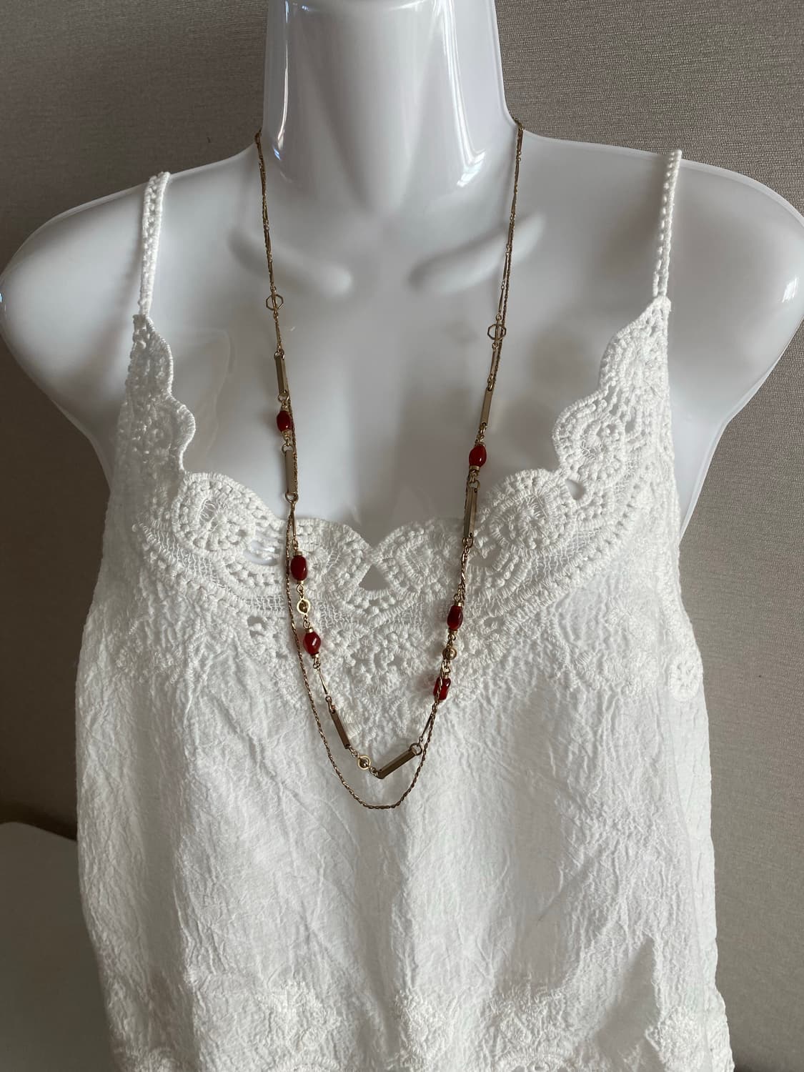 골드체인 오렌지바 롱 체인 목걸이 빈티지 수입 주얼리  상품이미지7