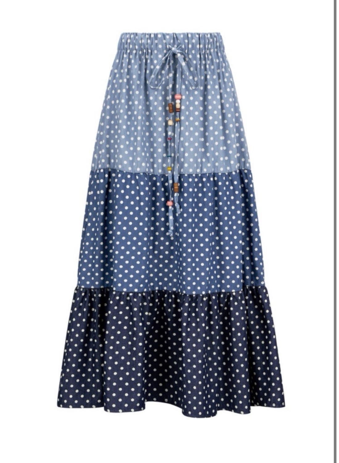 샵페어리 dot denim tiered skirt 상품이미지1
