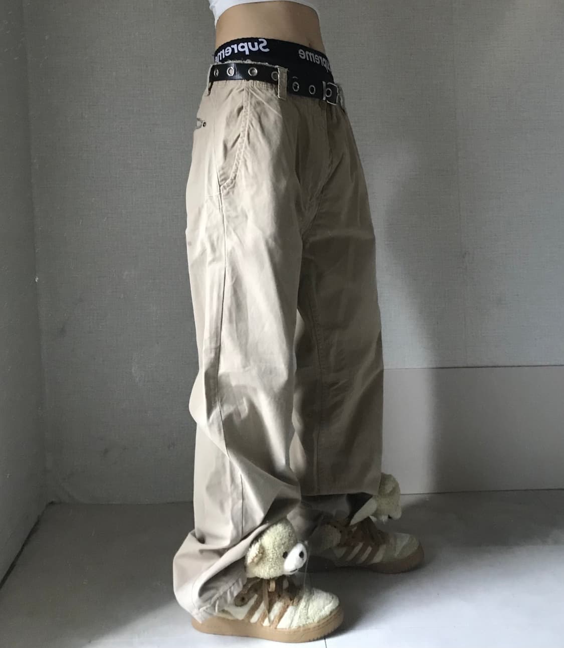 디젤 베이지 와이드 워크팬츠 상품이미지4