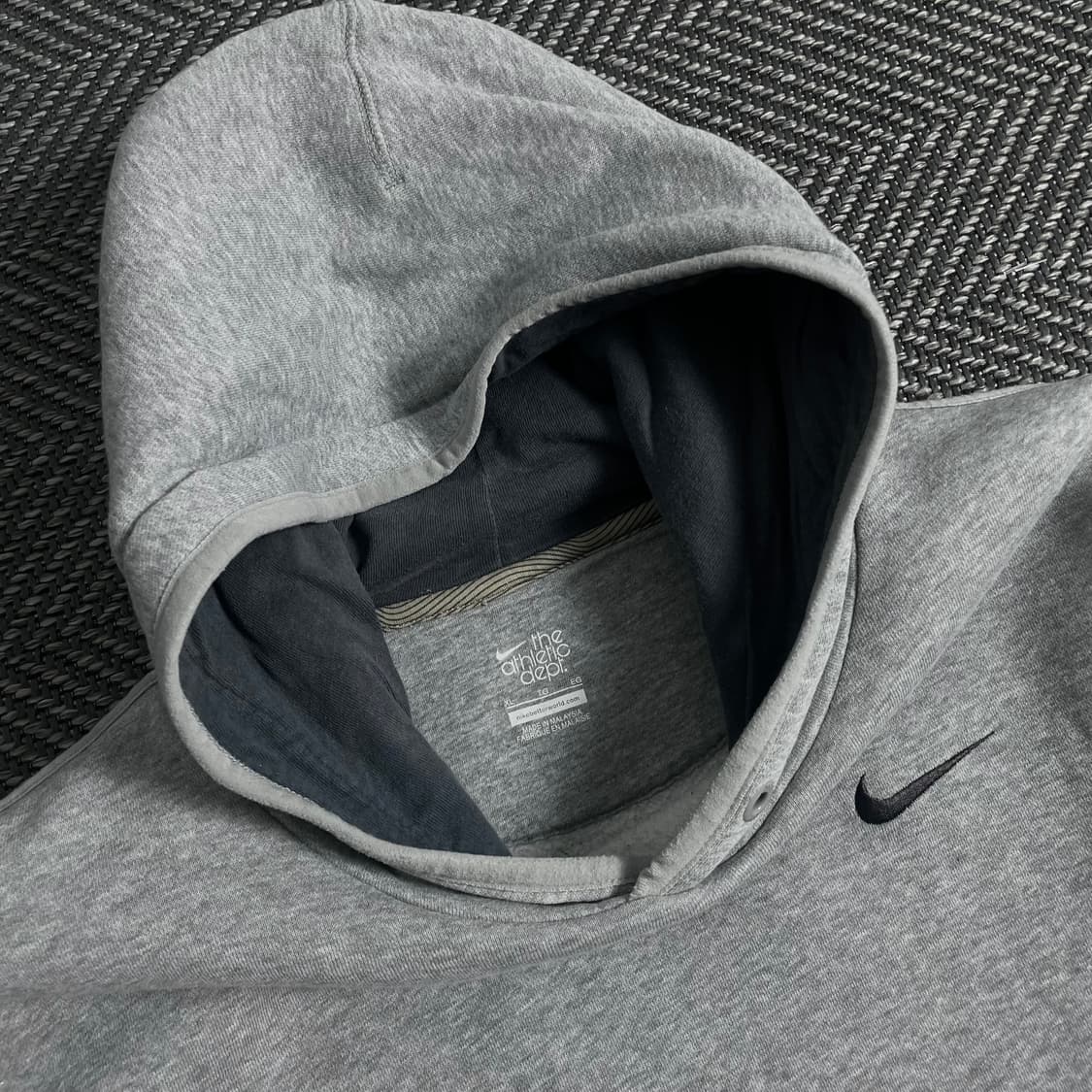 00s 나이키 올드스쿨 디테일 그레이 후드 티셔츠o 3539 상품이미지4