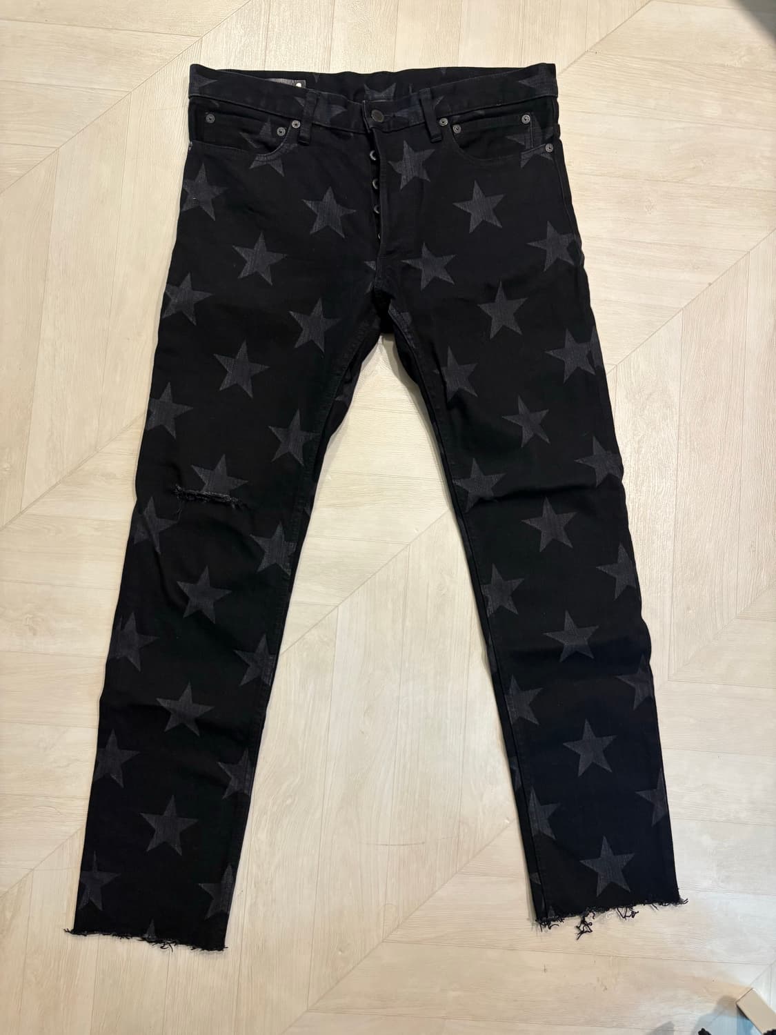 솔로이스트 스타 패턴 워싱 데님 팬츠 상품이미지4