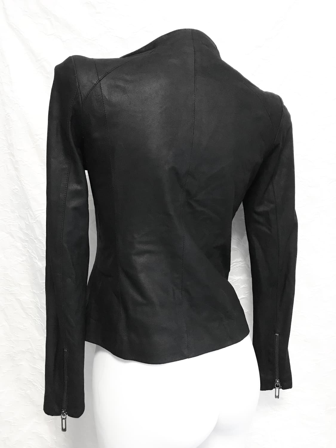 빈티지 투웨이 사선 지퍼 레더 자켓 상품이미지7