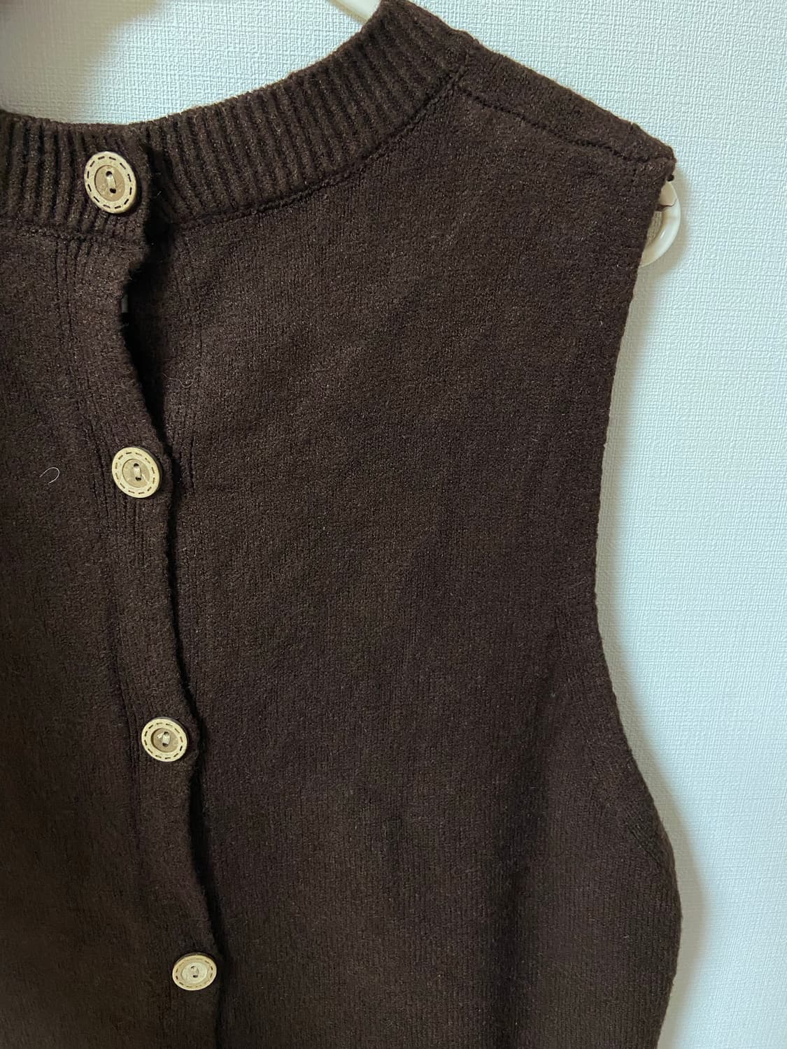 빈티지 모리걸 하구미 포인트 니트 단추조끼 상품이미지3