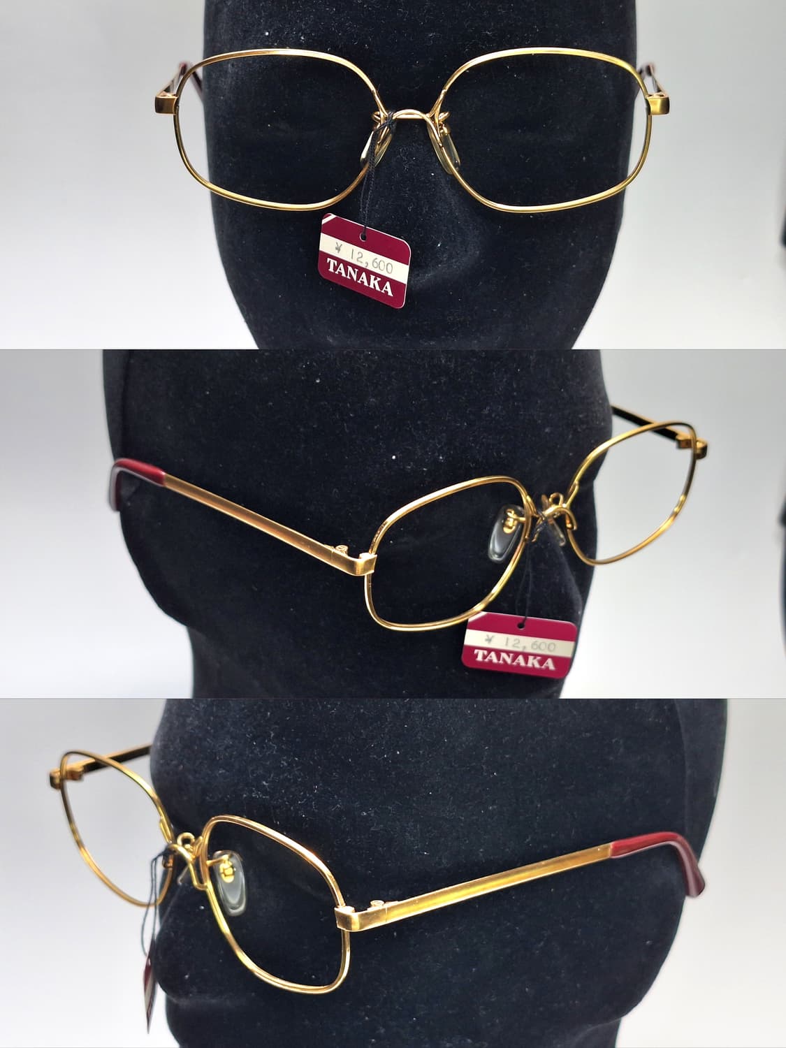80s 일본제 빈티지 데드스톡 미사용/골드 웰링턴 안경테 HPM 고성능  상품이미지5