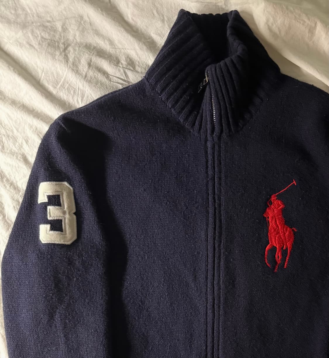 폴로 빅포니 니트집업 네이비 S 상품이미지1