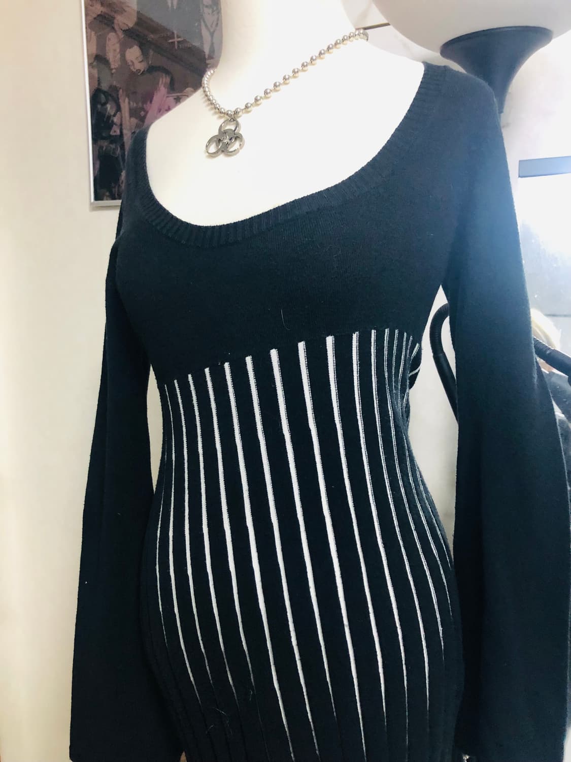 에고이스트 스트라이프 슬림핏 원피스 상품이미지2