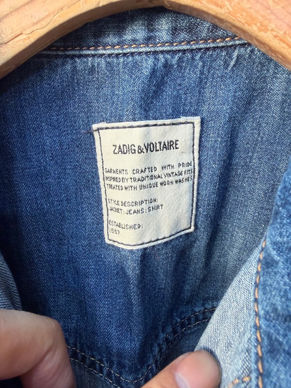 정품) 쟈딕앤볼테르 데님 자수 셔츠 자켓 XS 상품이미지7
