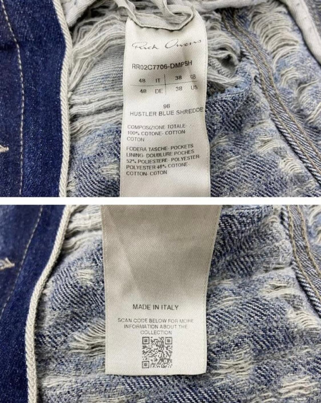 릭오웬스 23FW 점보 워커 데님 자켓 미네랄 상품이미지9