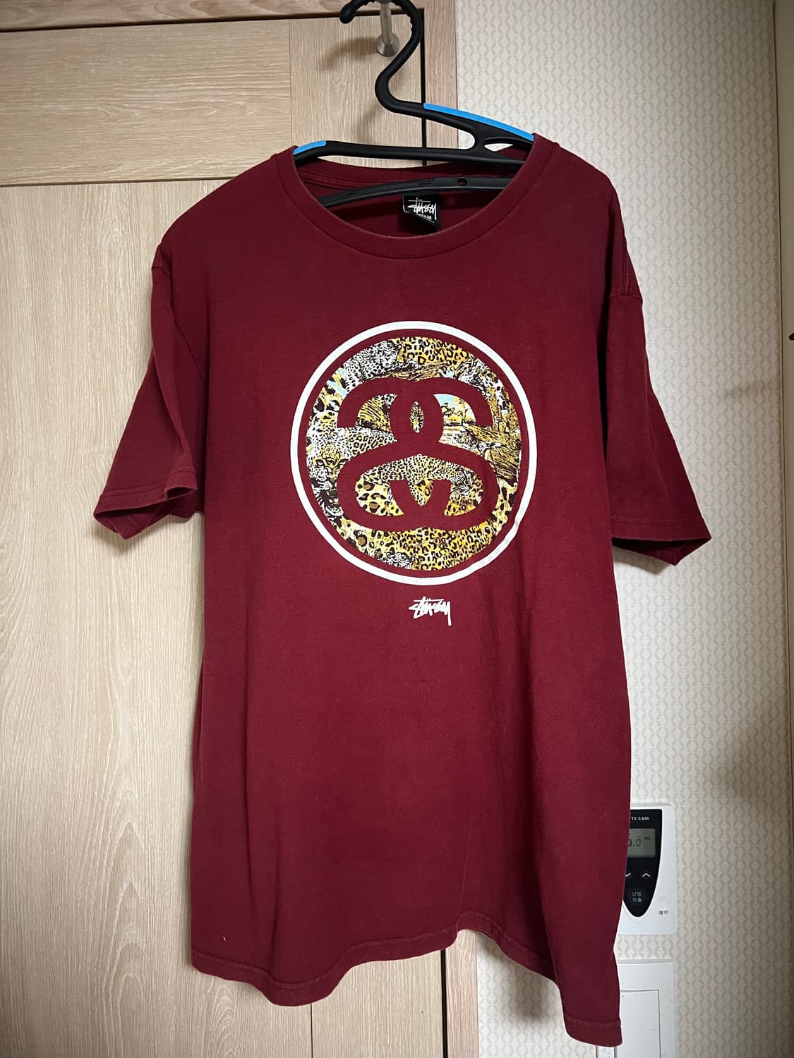 00s 스투시 버건디 샤넬로고 티셔츠 반팔 상품이미지1