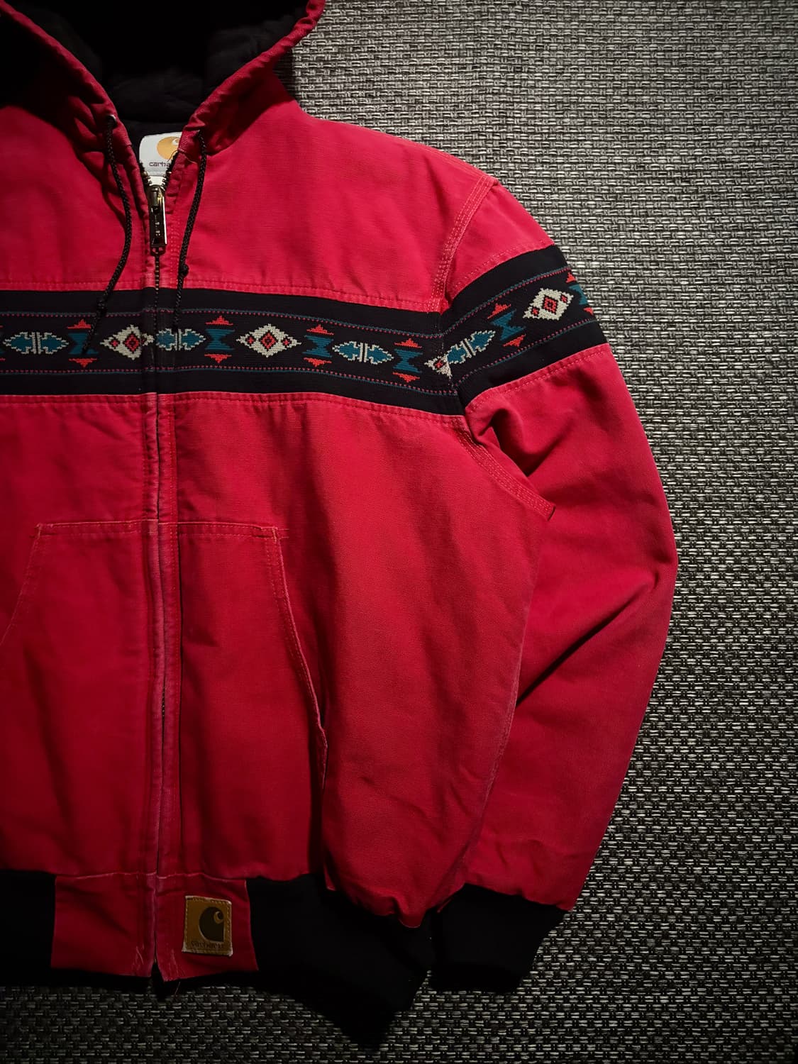 90s 칼하트 아즈텍 액티브 J79 RED M USA🇺🇸 상품이미지4
