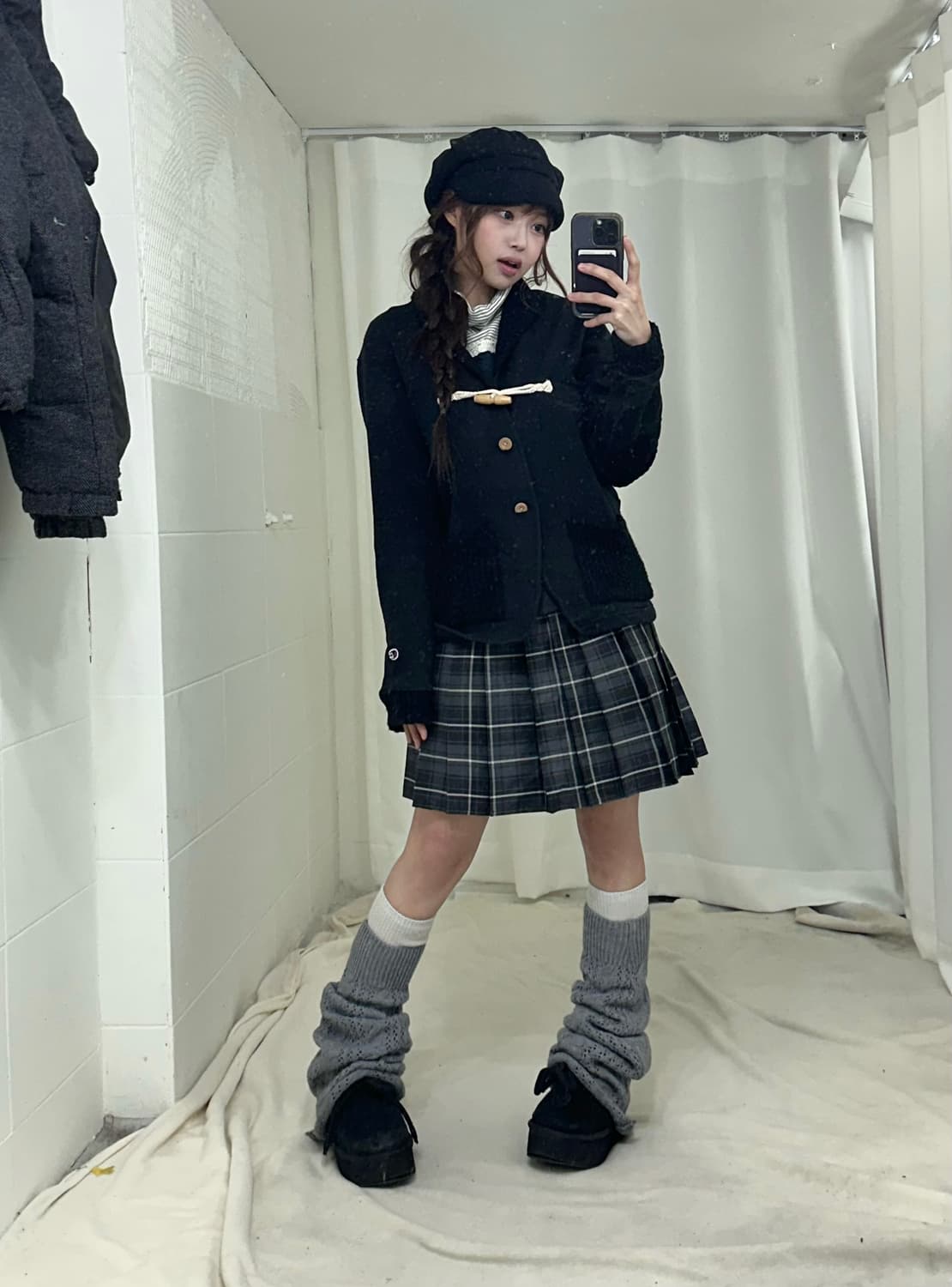 너드 니혼진 프레피 패딩 코디세트 상품이미지2