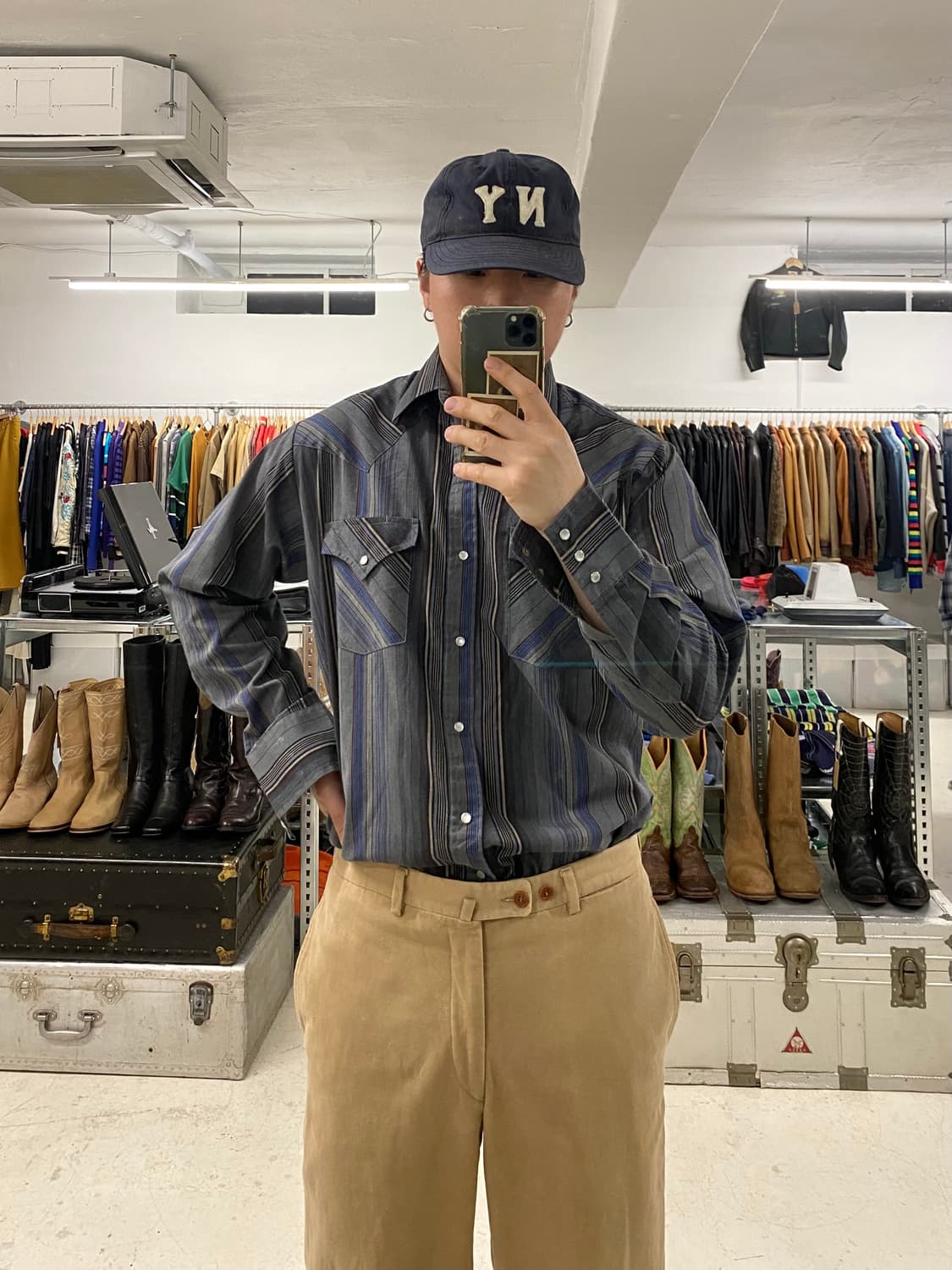 70s ELY CATTLEMAN 70년대 옴브레 스트라이프 웨스턴셔츠 상품이미지1