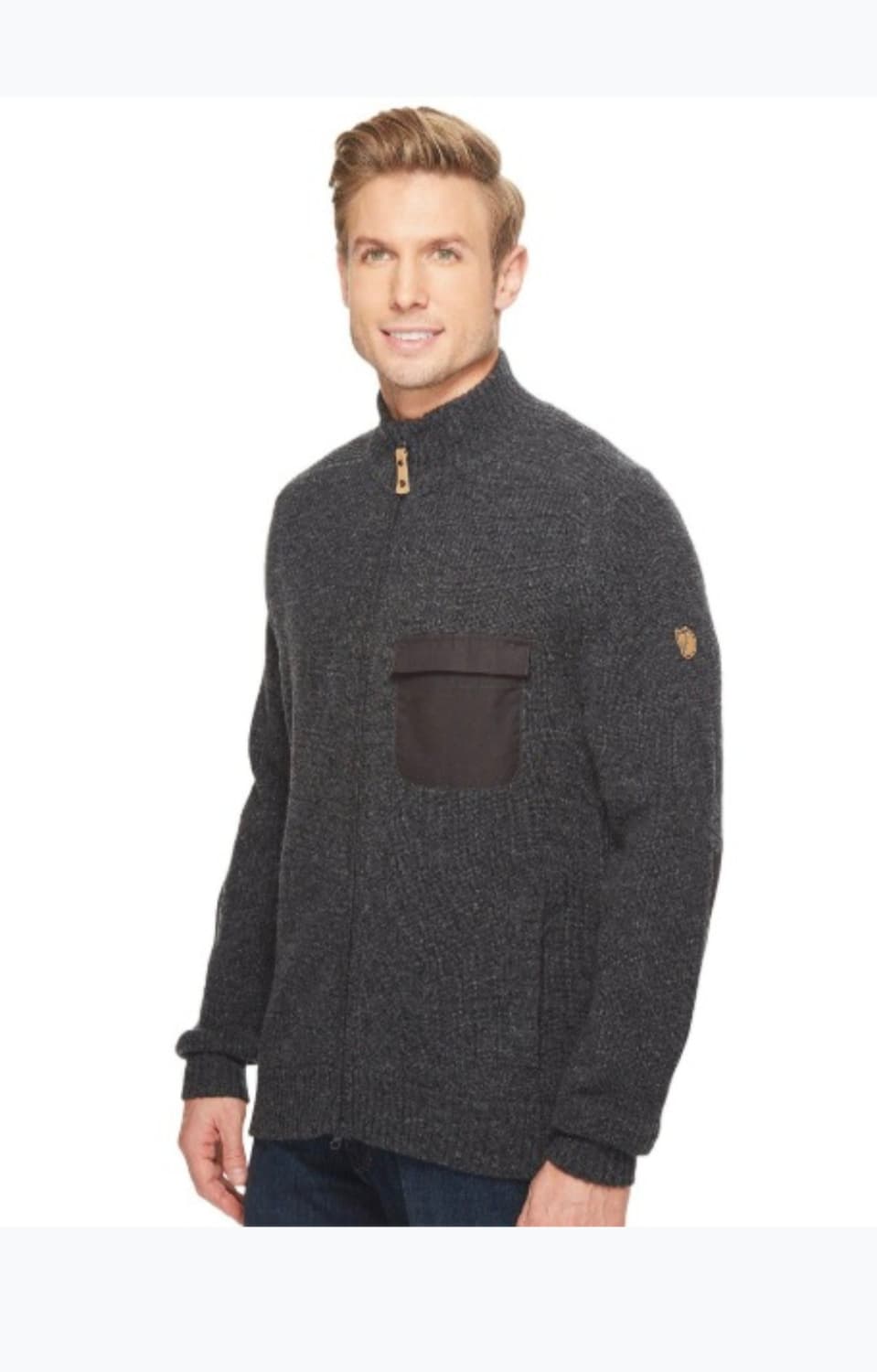 피엘라벤 남성 풀집업 램스울 니트 가디건 M 남성 엘보패치 상품이미지1