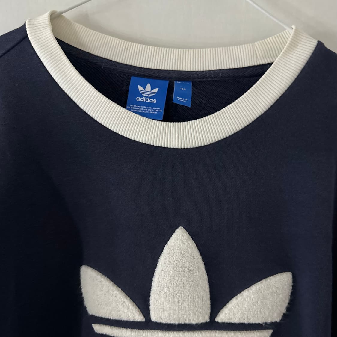 아디다스 불꽃 파이어버드 배색 네이비 화이트 맨투맨 상품이미지6