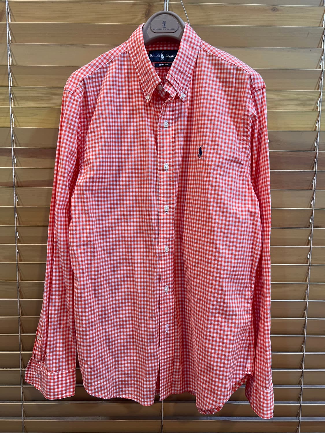 폴로랄프로렌 남성 오렌지체크 코튼긴팔셔츠 상품이미지2