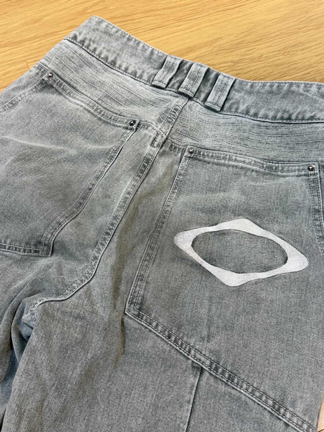 미스치프 워시드 슬라우치 진 블리치드 카키 M 상품이미지6