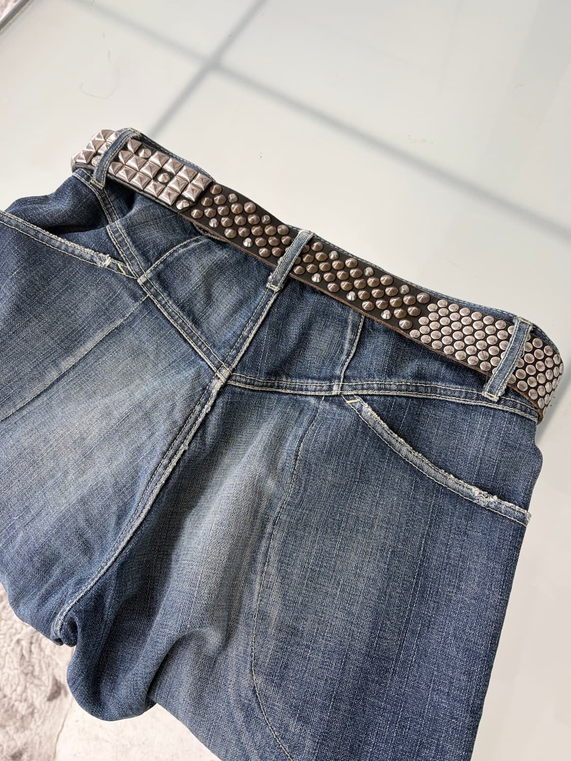 디젤 멀티 스터드 레더 벨트 상품이미지3