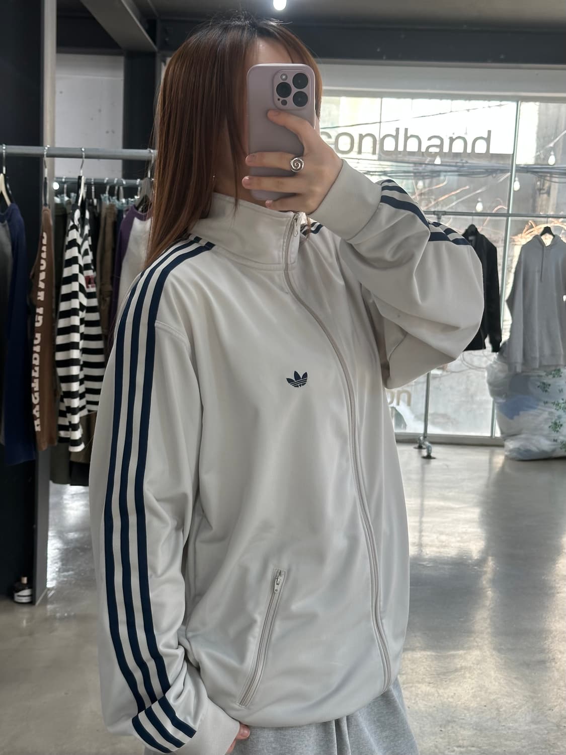 아디다스 베켄바우어 투웨이 트랙탑 져지 베이지네이비  상품이미지3