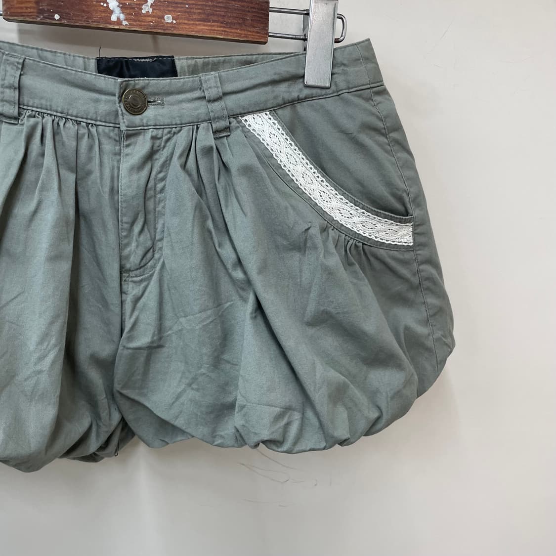 하구미 사와코 무드 세이지 레이스 벌룬 팬츠 🏠 상품이미지2