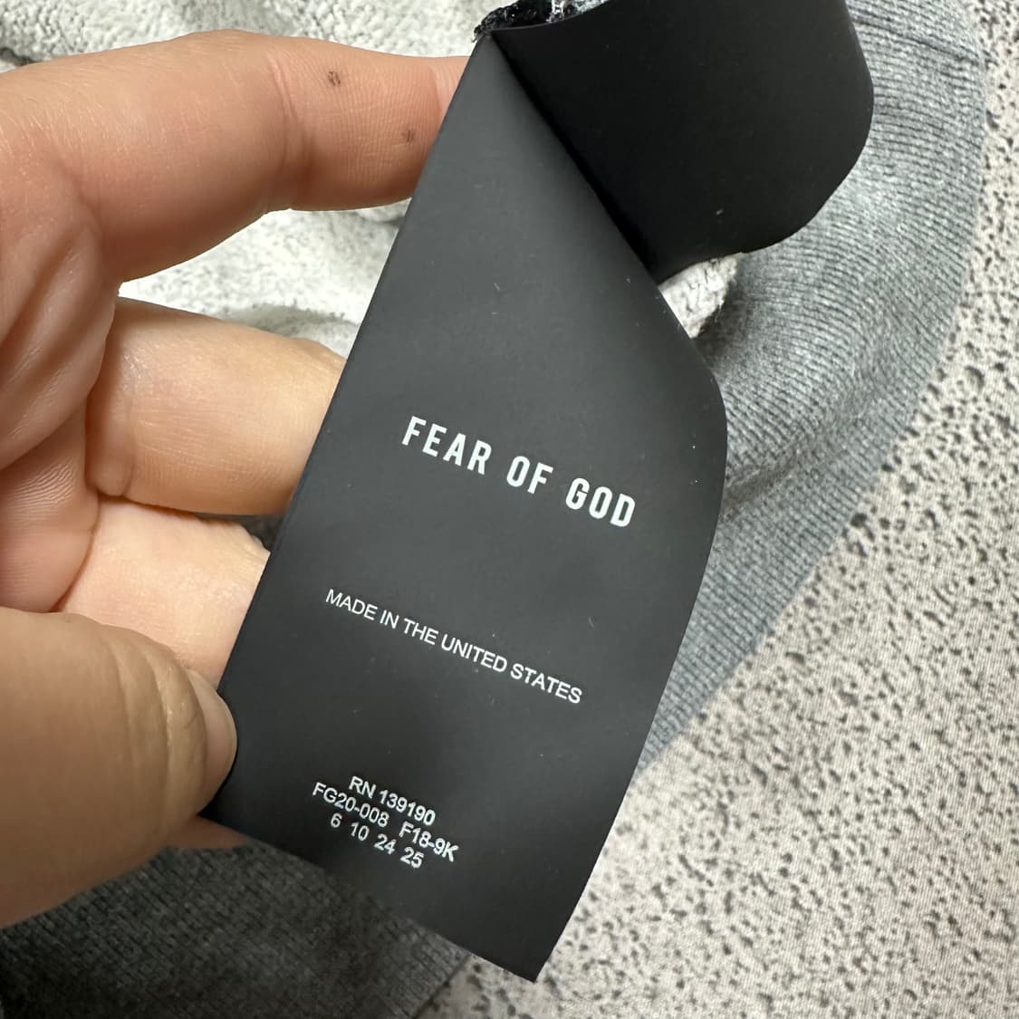 ✨ (바배) 피어오브갓 그레이 반팔 스웨트 셔츠 상품이미지4