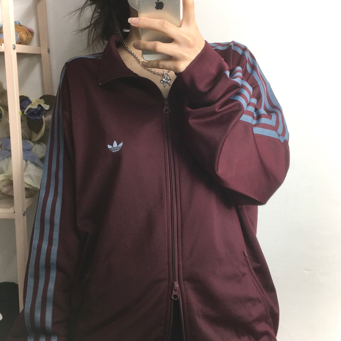 아디다스 버건디 + 하늘그레이 져지 상품이미지4