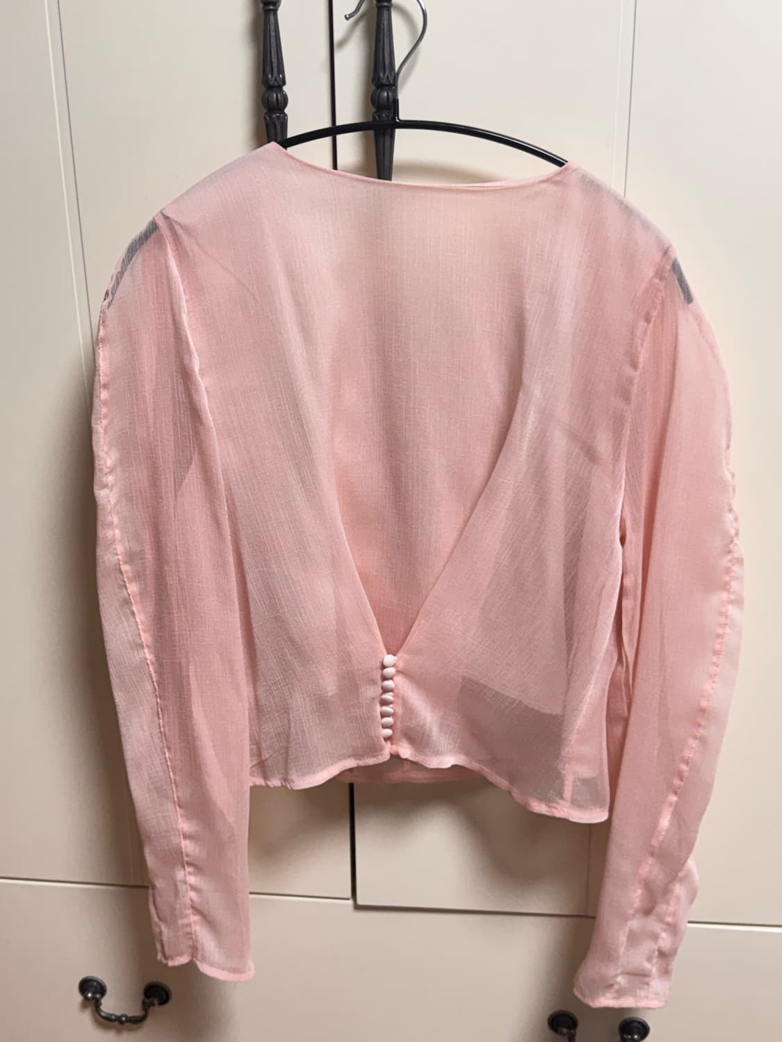 마이빈 제작 콩단추 핑크 블라우스 블마 블로그 마켓 상품이미지4