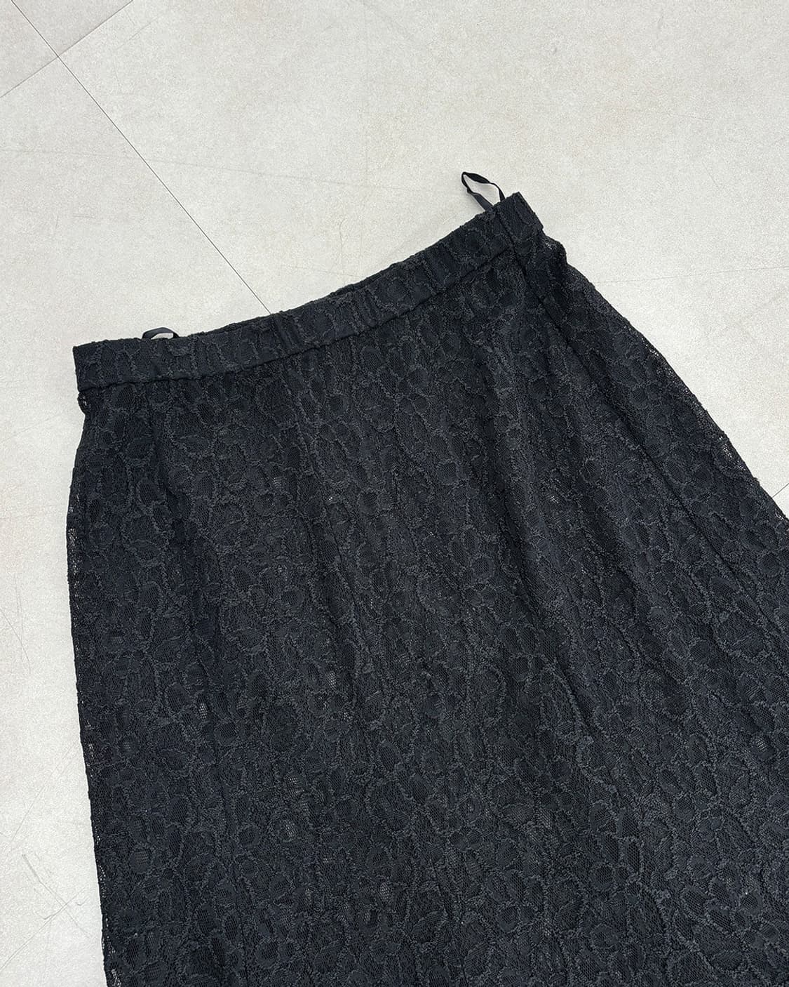 Nuit noir black lace layered long skirt 상품이미지3