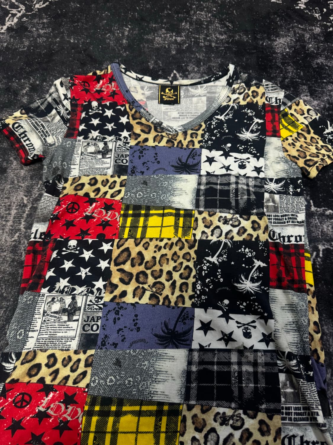 Roen 00s Patchwork Design T-Shirt 상품이미지2