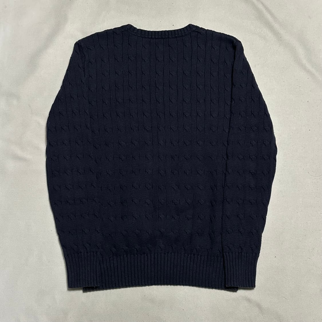 XL 폴로랄프로렌 레드 포니 여성용 네이비 케이블 니트 상품이미지3