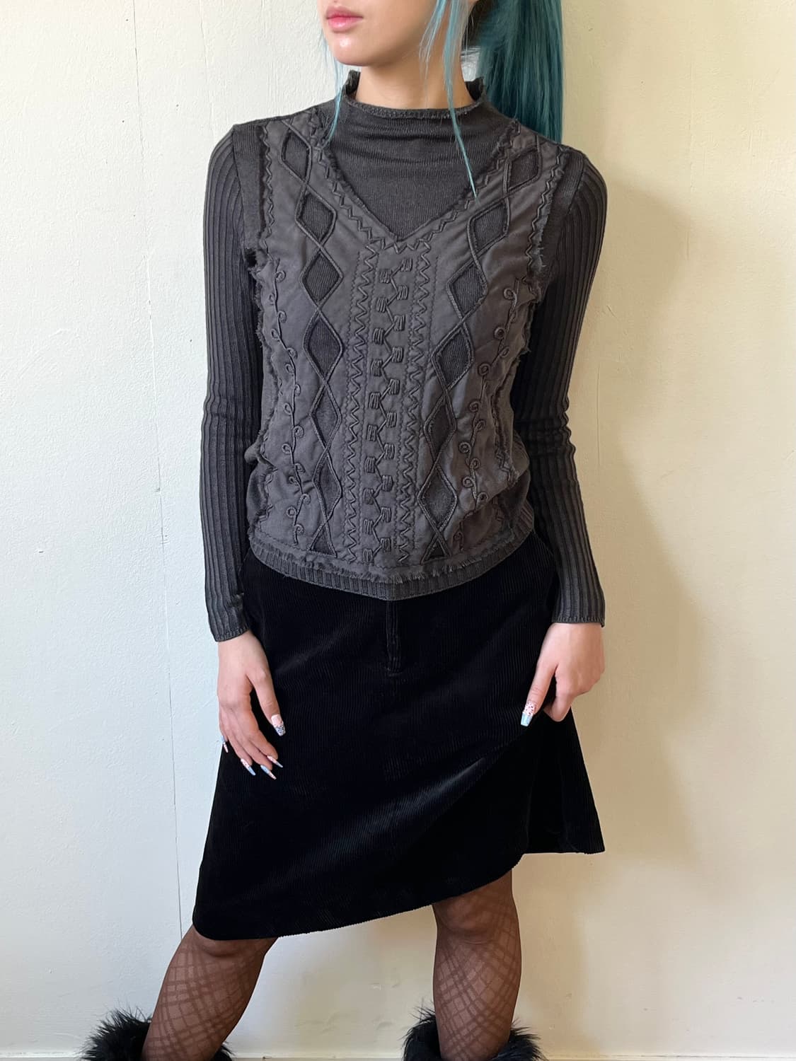 unaparte 베스트 패턴 터틀넥 상품이미지4