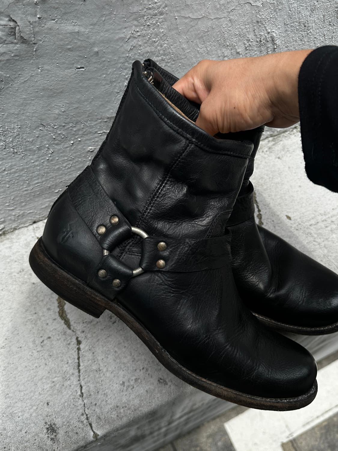 00s FRYE Harness Boots Black Leather 8D 상품이미지1