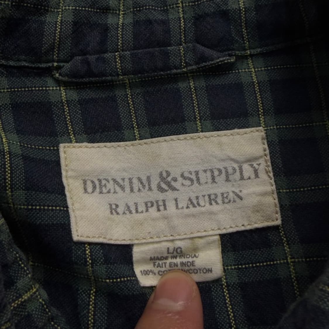 100 폴로 데님앤서플라이 체크 셔츠 상품이미지3