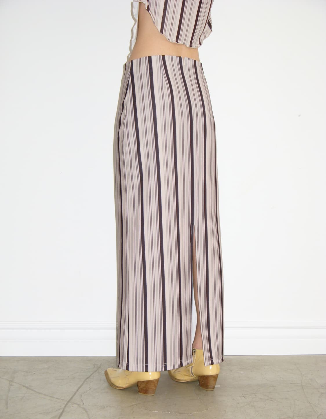 폴리수엠 스트라이프 맥시 스커트 베이지 1사이즈 상품이미지3