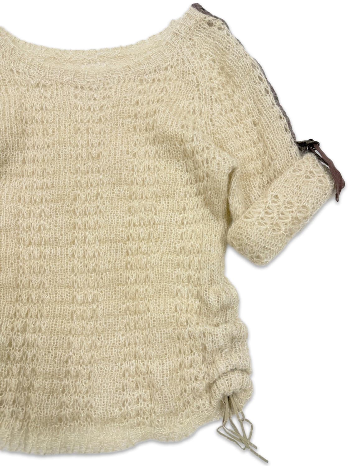 빈티지 아이보리 뜨개 시스루 니트 상품이미지2