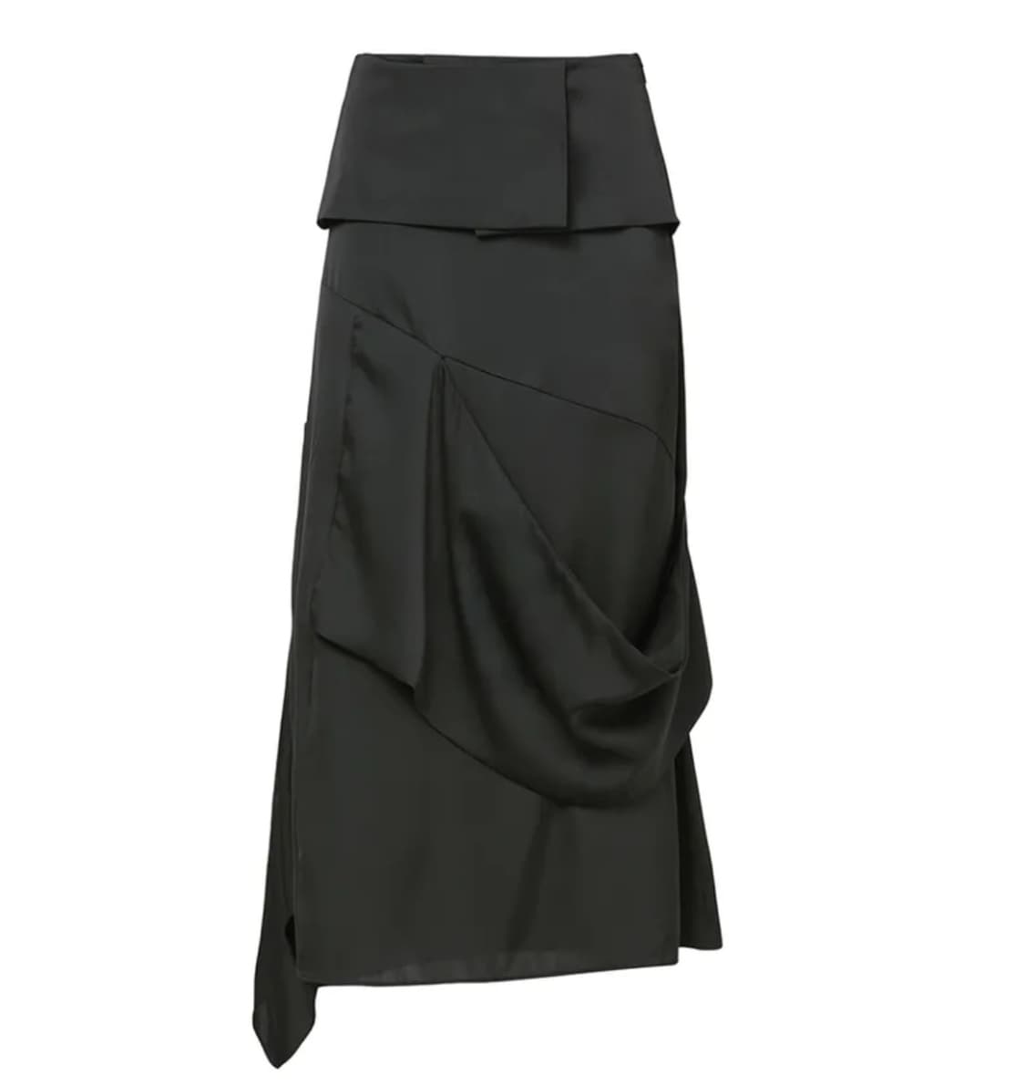 2.Drape Layered Maxi Skirt black 상품이미지1