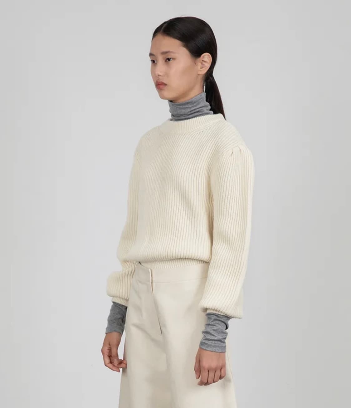 아모멘토 하프 넥 니트 ECRU 상품이미지2