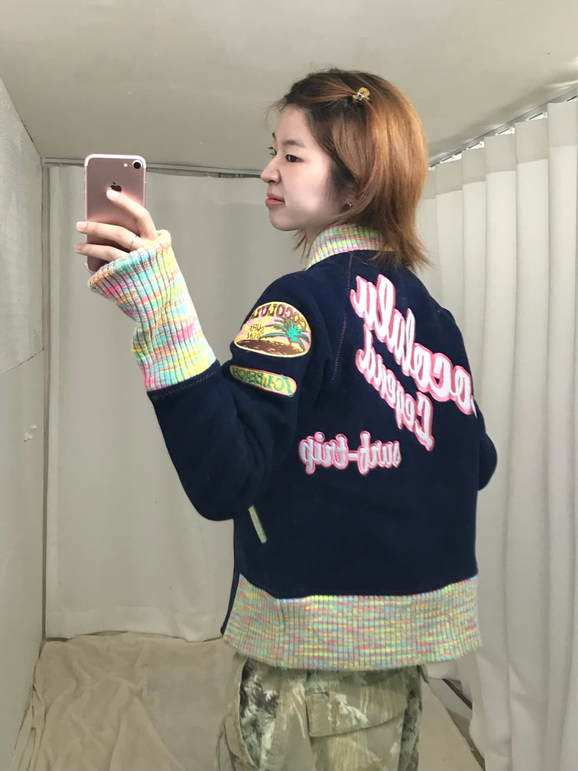 빈티지 네이비 솜사탕 와펜 바시티 자켓 점퍼 상품이미지2