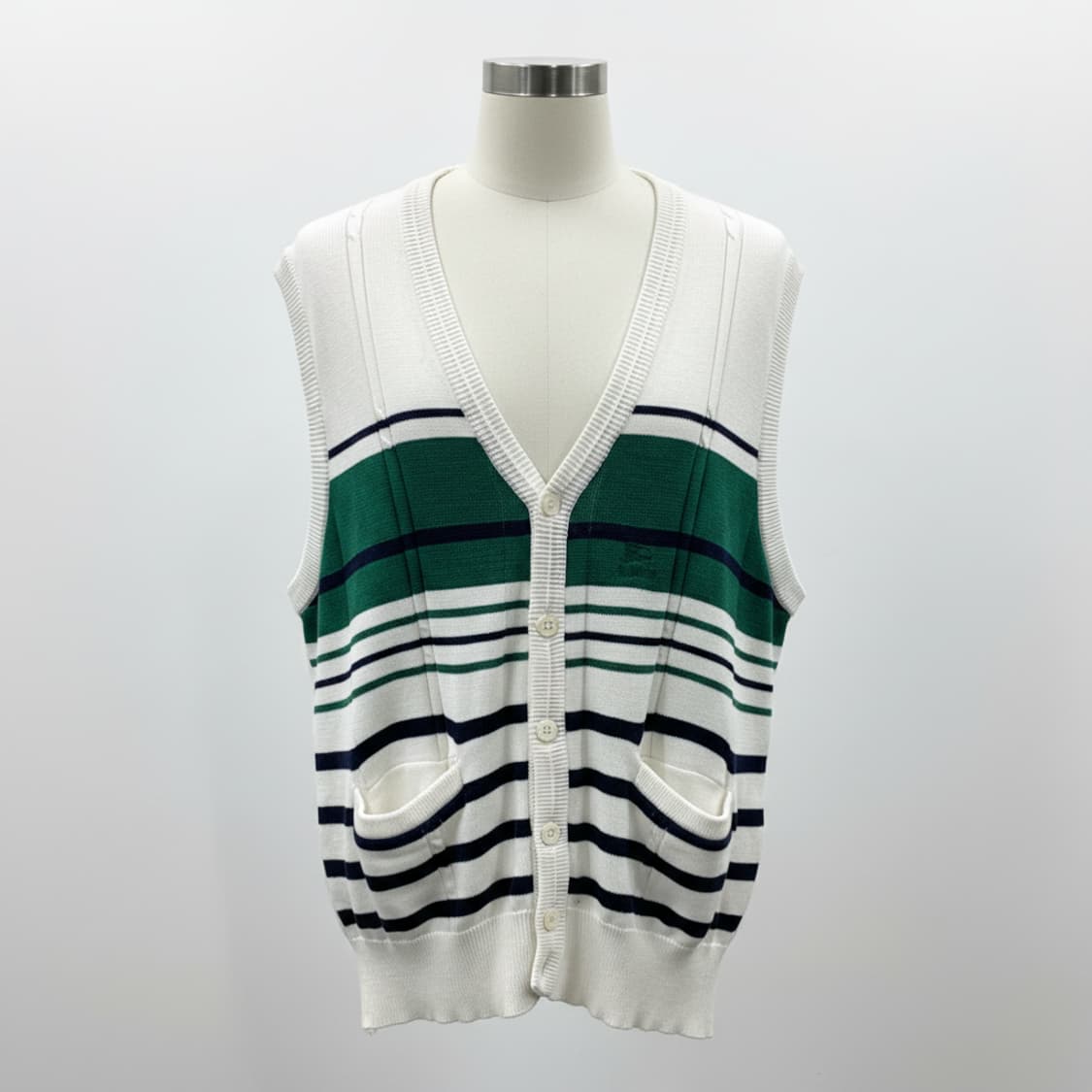 빈티지 Burberrys 스트라이프 브이넥 니트 베스트 1876 상품이미지1