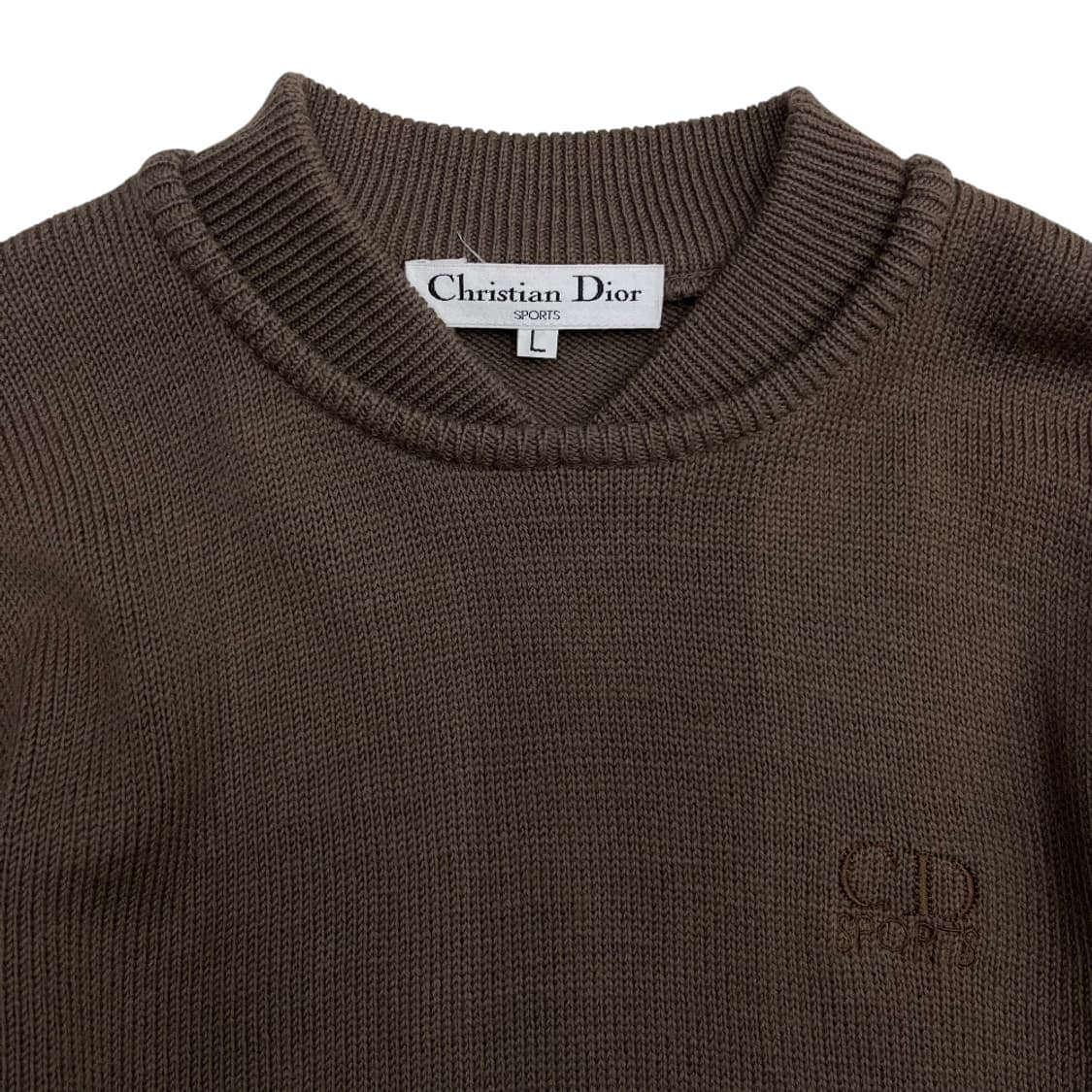 크리스찬 디올 배색 체크 애쉬브라운 니트 L 상품이미지4