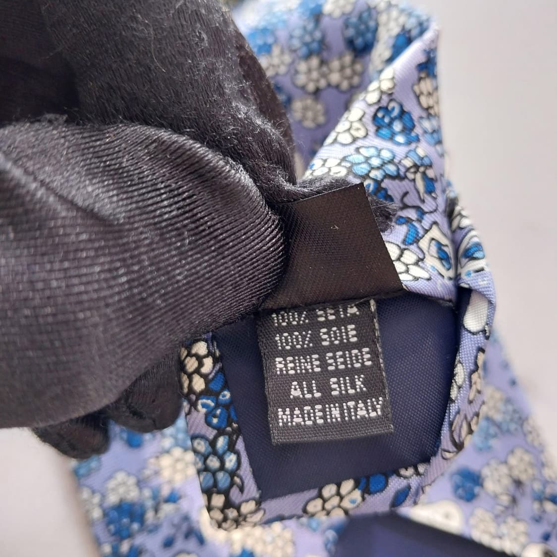 스누피 피넛츠 실크 블루 플라워 넥타이 9.7cm 새상품 K1309 
 상품이미지10