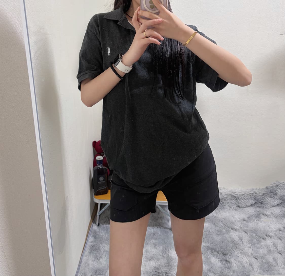 폴로 랄프로렌 차콜 클래식핏 반팔 카라티(m) 상품이미지1