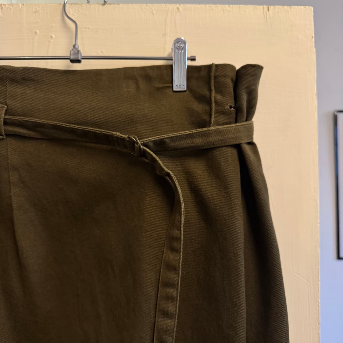 카키 하이웨스트 투웨이 스커트 상품이미지4