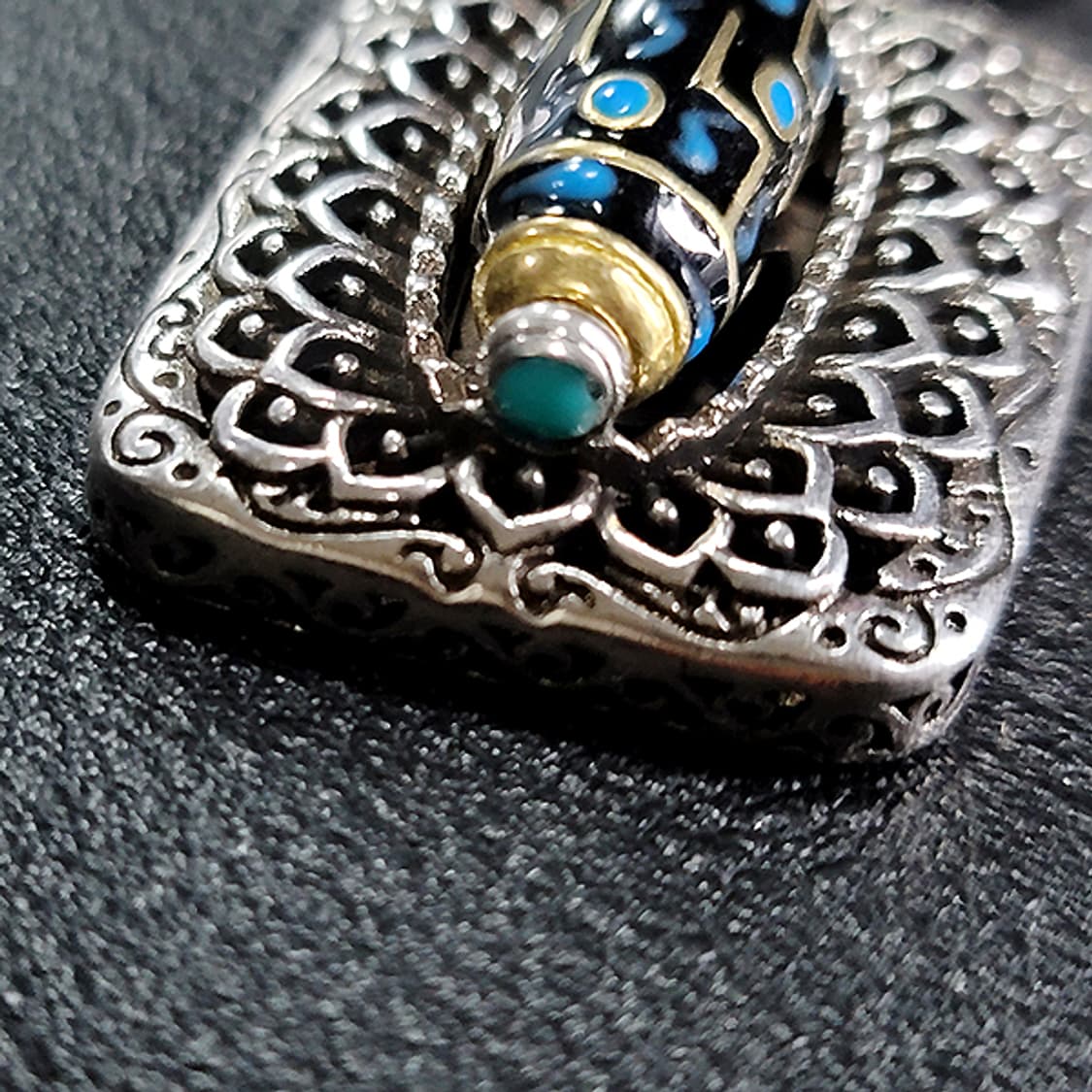 Vajel 백동 펜던트 엔틱 실린더 기도륜 불교 남자 목걸이 상품이미지2