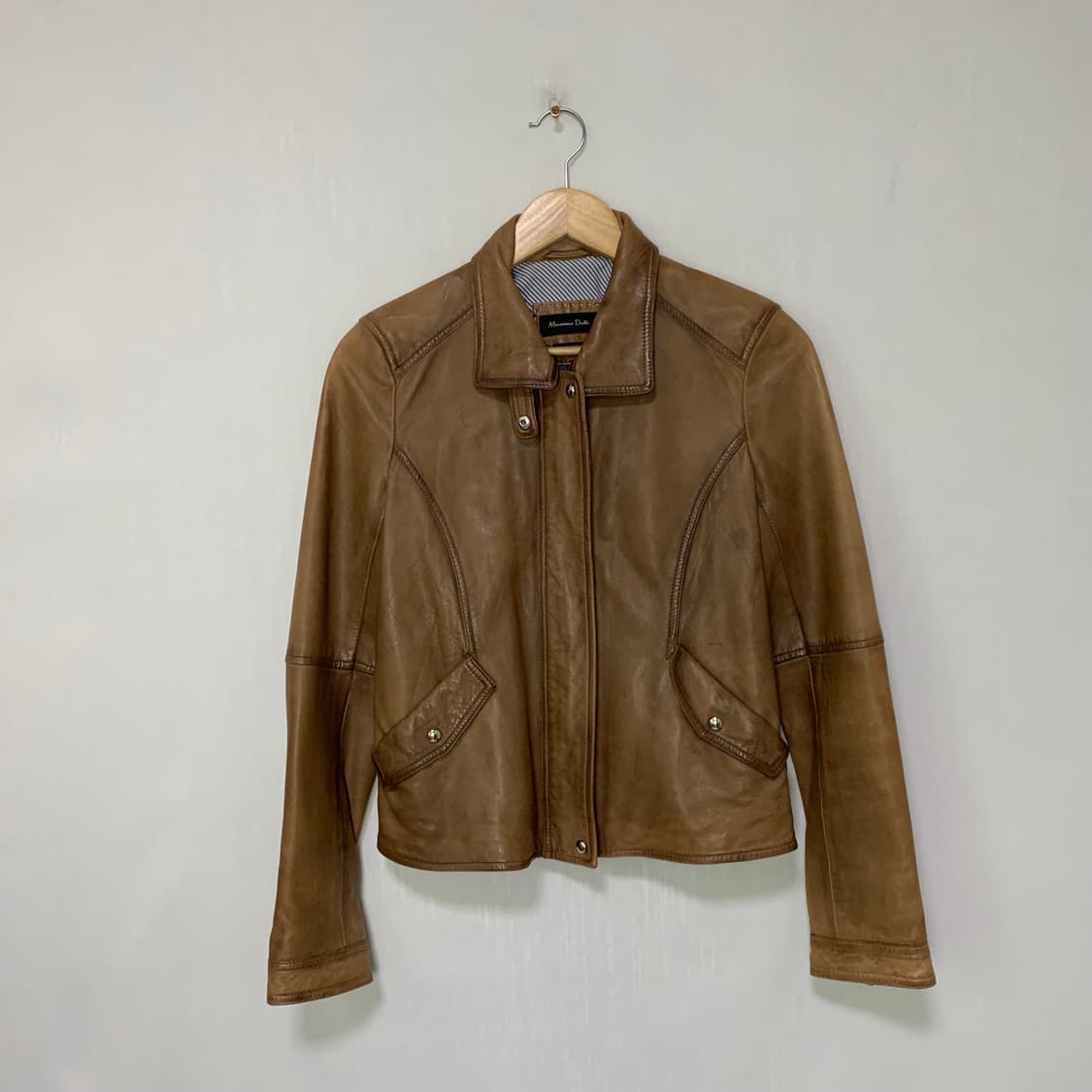 마시모두띠 리얼레더 양가죽 라이더 자켓 여성 S-M 빈티지 상품이미지1