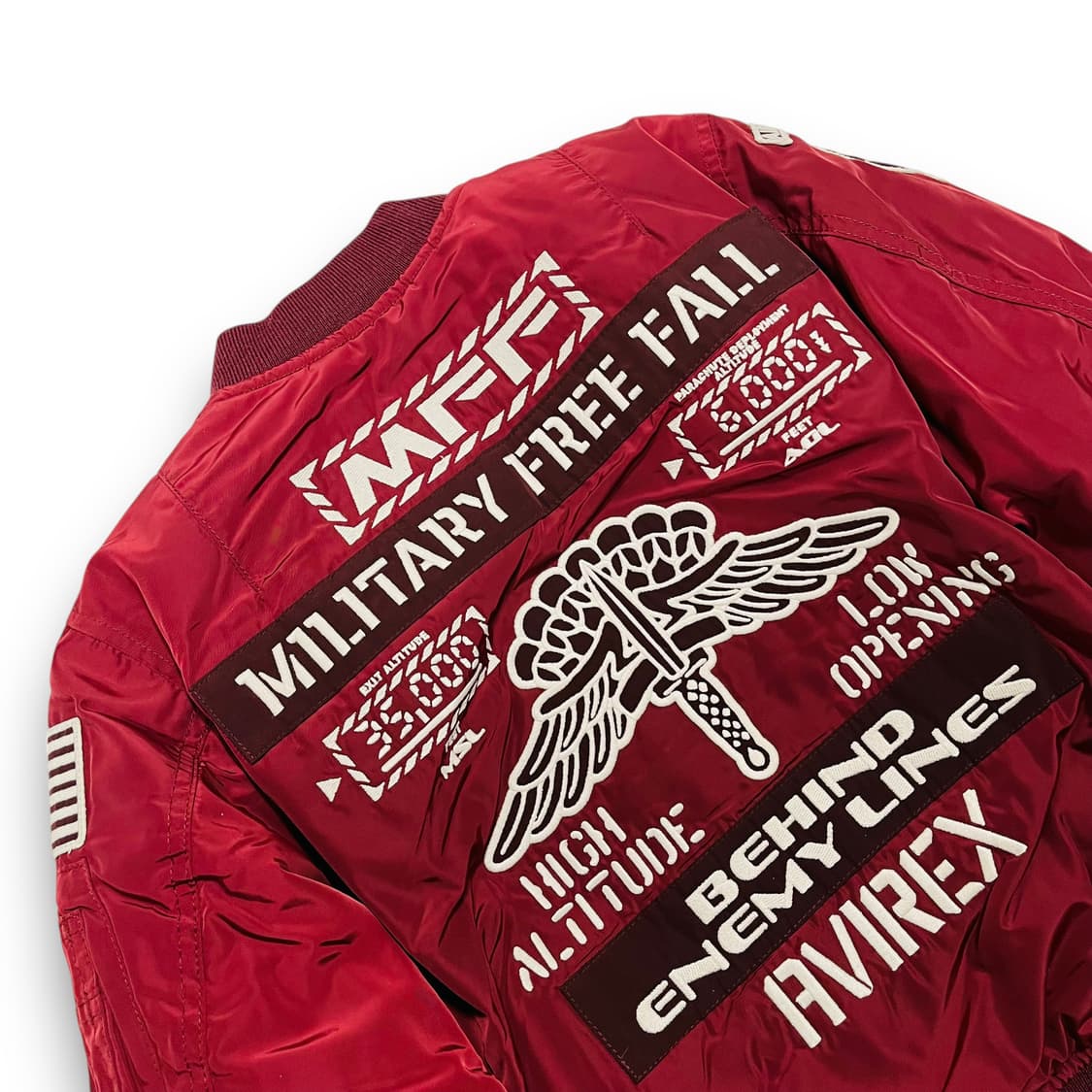 아비렉스 M.F.F ARMY MA-1 항공 점퍼 베이지/버건디 상품이미지9