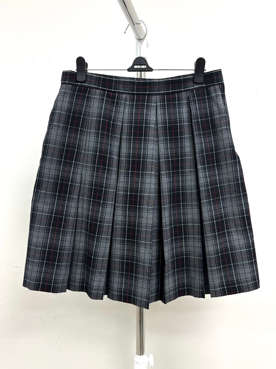 빈티지 그레이 플리츠 체크 스커트 상품이미지4